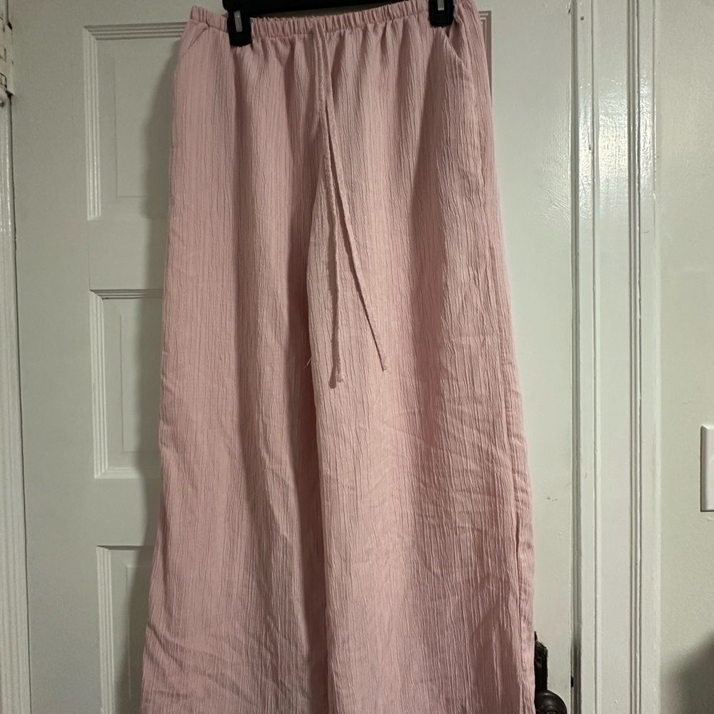 SHEIN Pink Wide-Leg Trousers